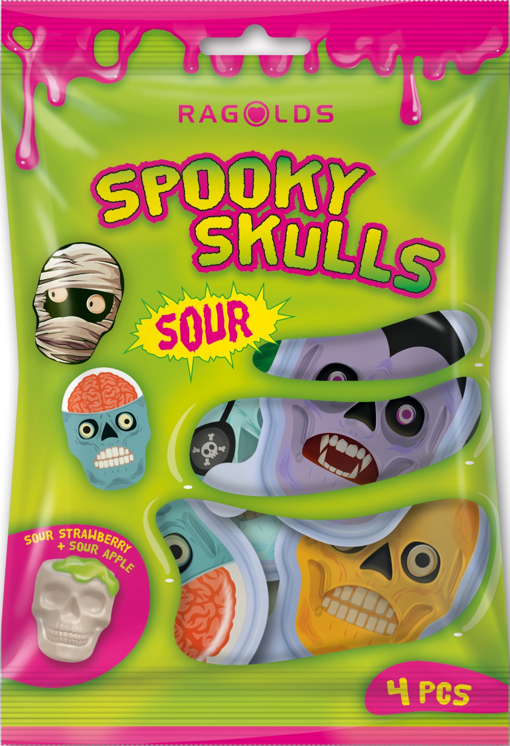 SPOOKY SKULLS BAG (crânes liquides 24x4)