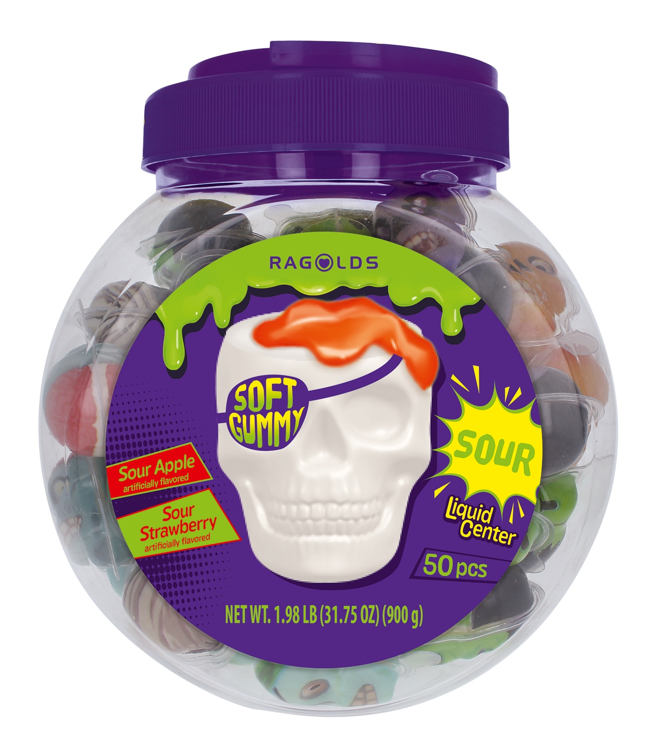 D50 JAR CRANES HALLOWEEN FILLED GUMMIES