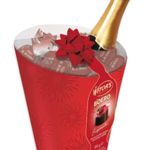 COFFRET SEAU + VIN PÉTILLANT CHOCOLAT NOIR LIQUEUR CERISE 260g